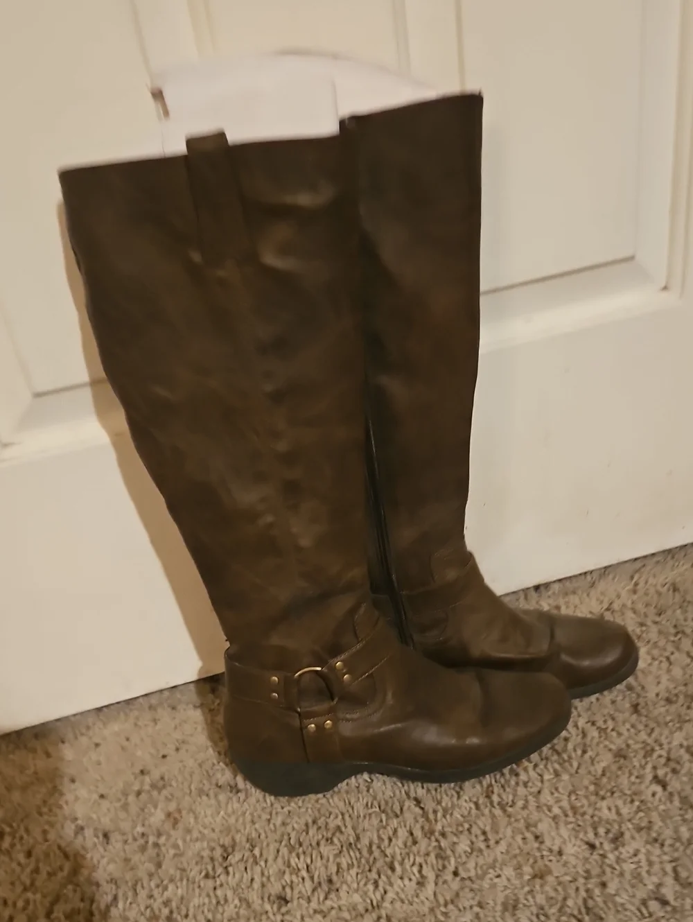 Over-the-Knee Riding Boots in Dark Brown